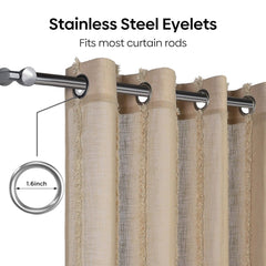 Decorative Sheer Feather Fringe Pack Of 1 Curtain, Beige - Decorative Sheer | haus & kinder