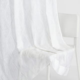 Textured Prism Embroidered Sheer Door Curtain - White