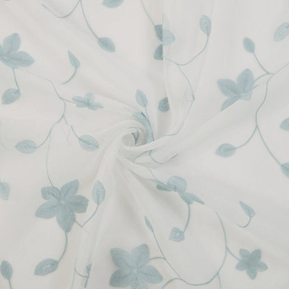 Shadow Bloom Curtain Set, Aqua