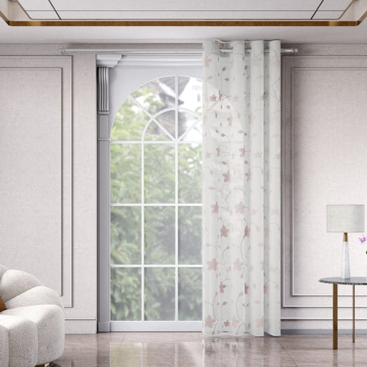 Shadow Bloom Curtain Set, Blush