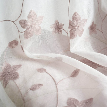 Shadow Bloom Curtain Set, Blush