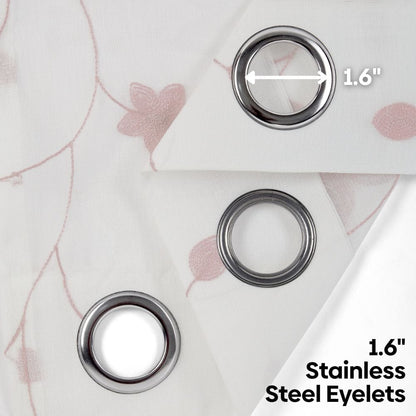 Shadow Bloom Curtain Set, Blush