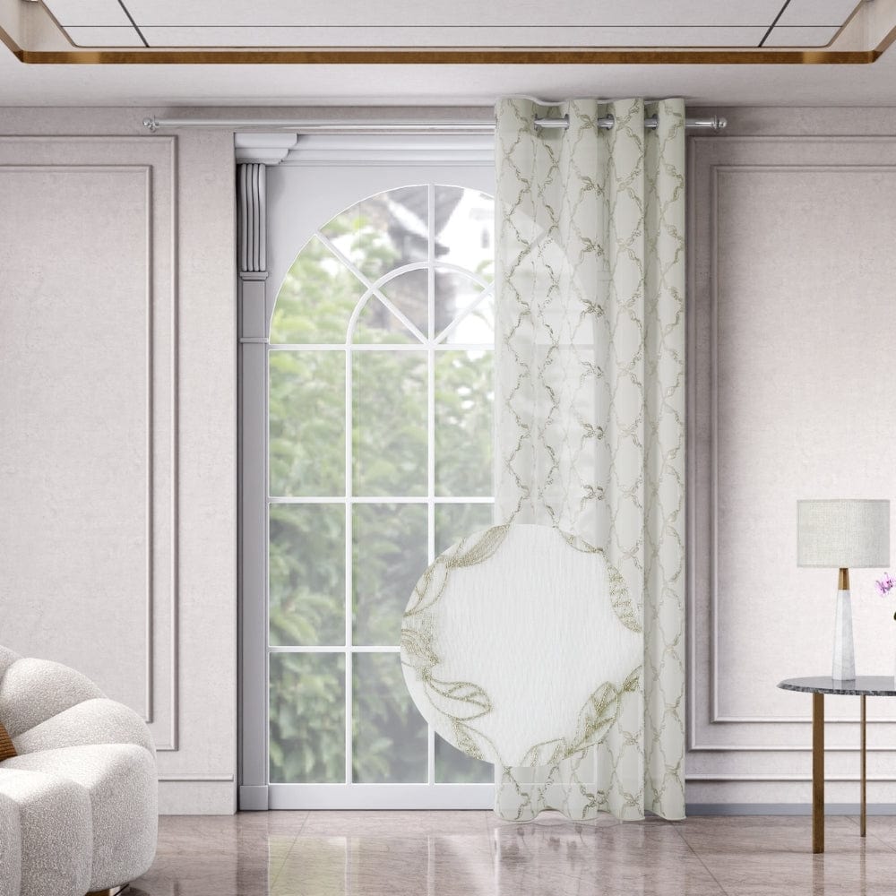 Serene Tendrils  Curtain Set, Mist