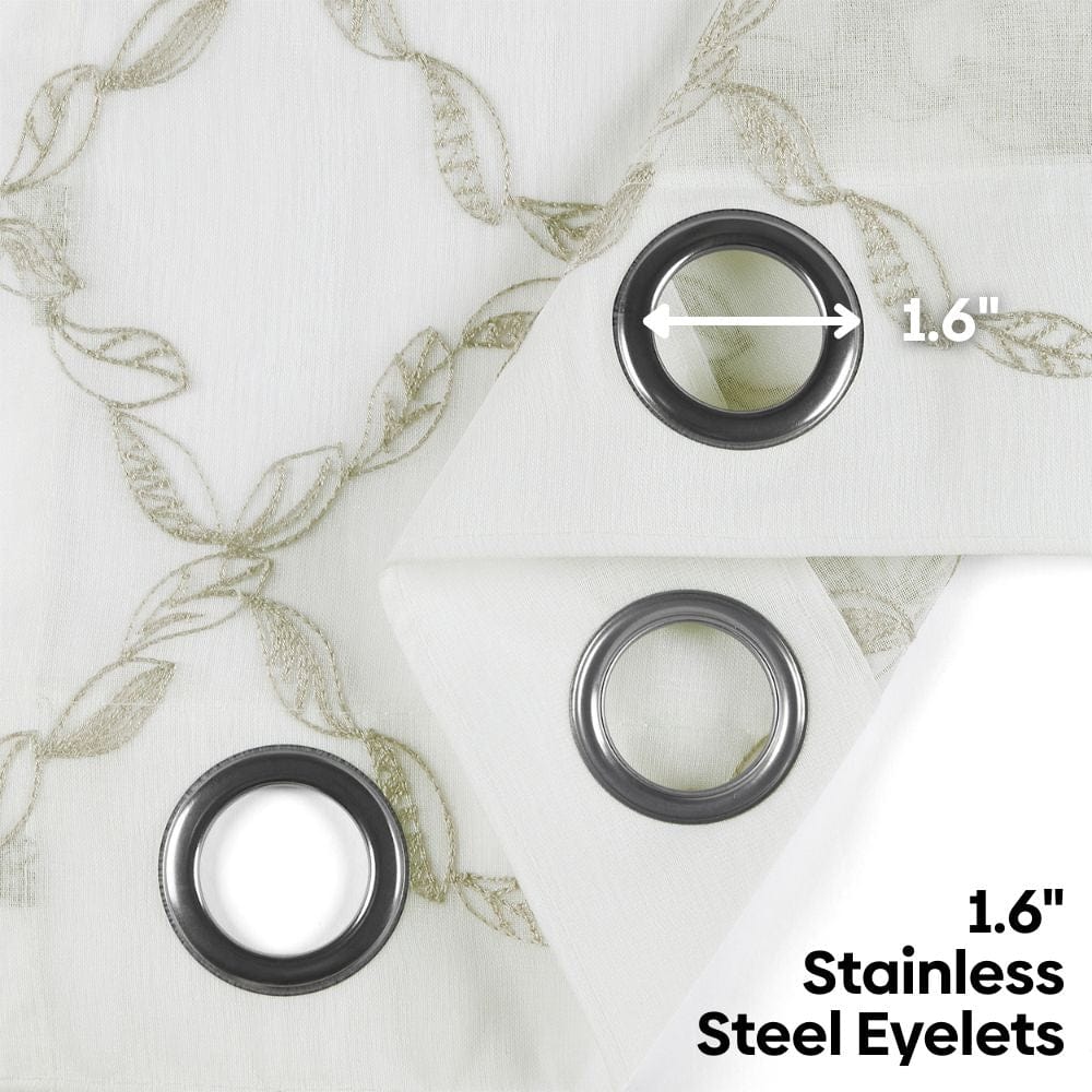 Serene Tendrils  Curtain Set, Mist