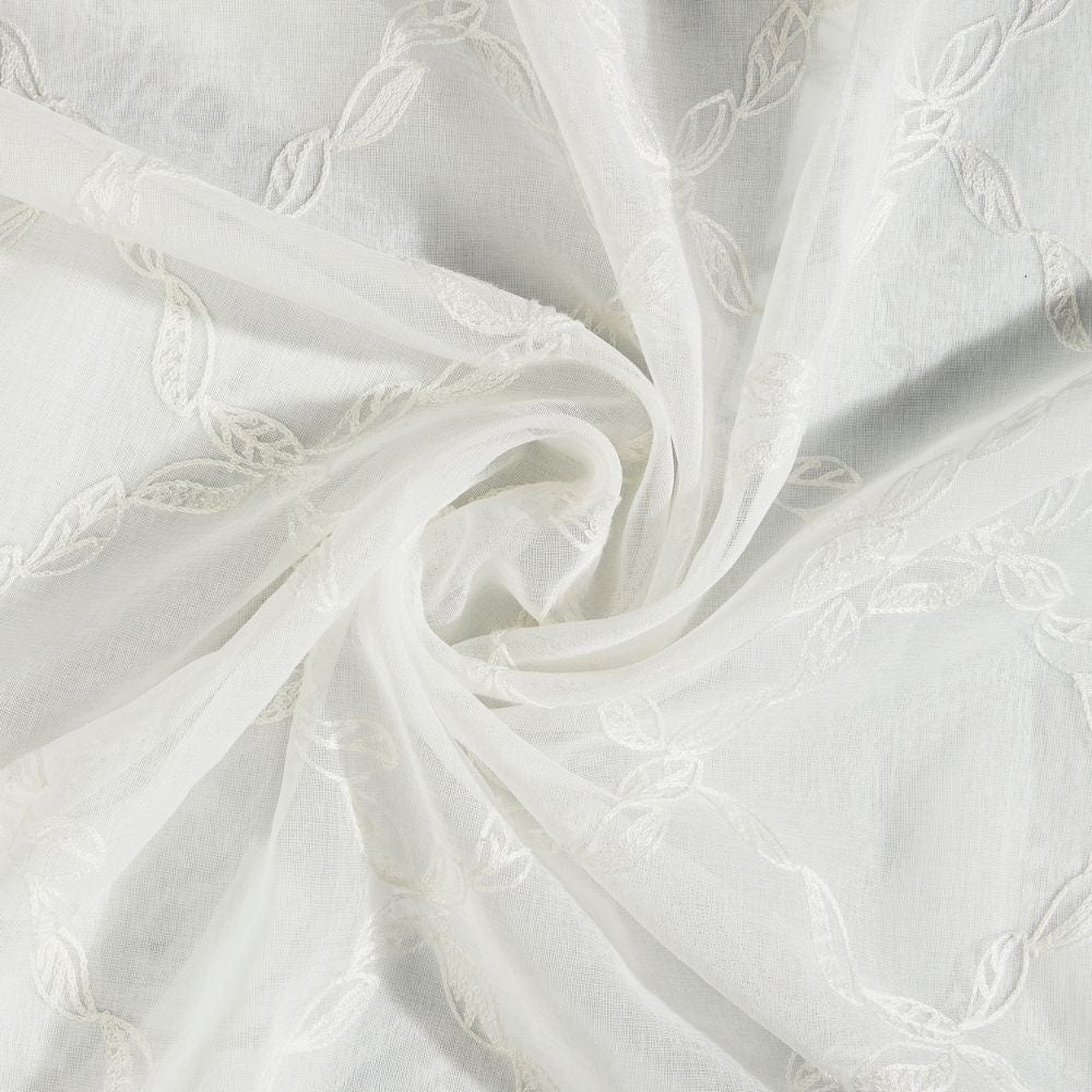 Serene Tendrils Curtain Set, White