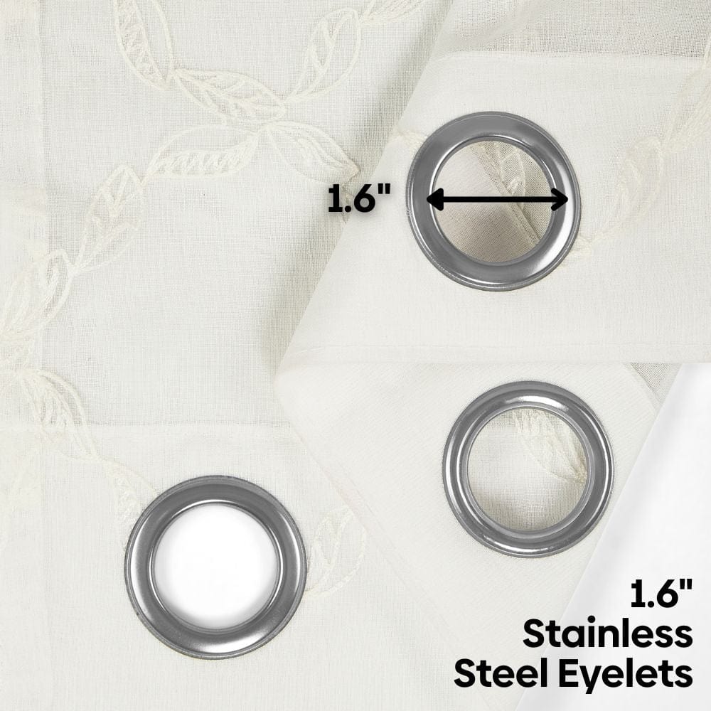 Serene Tendrils Curtain Set, White