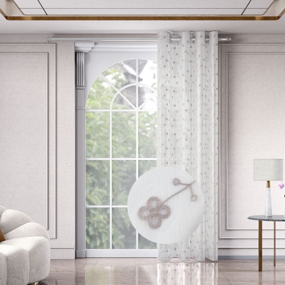 Dewdrop Vine Curtain Set, Mist