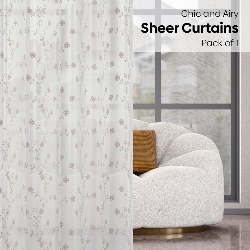 Dewdrop Vine Curtain Set, Mist