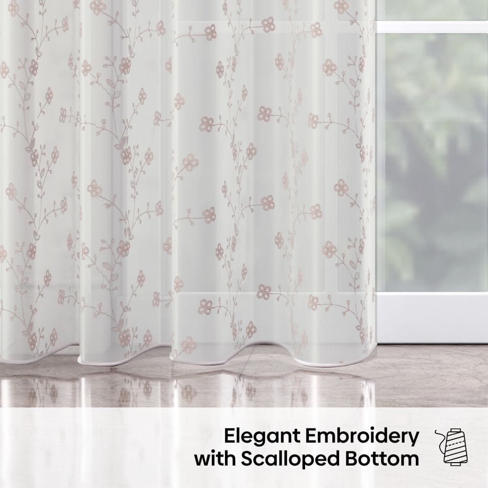 Dewdrop Vine Curtain Set, Mist