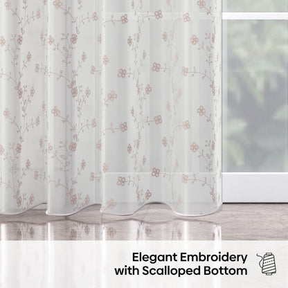 Dewdrop Vine Curtain Set, Mist