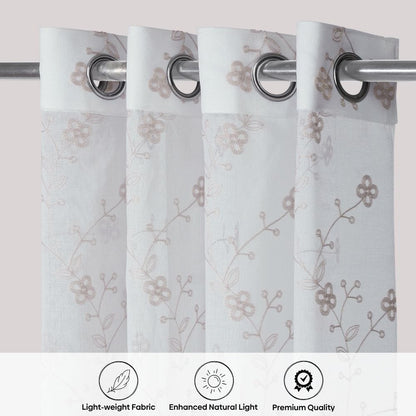 Dewdrop Vine Curtain Set, Mist