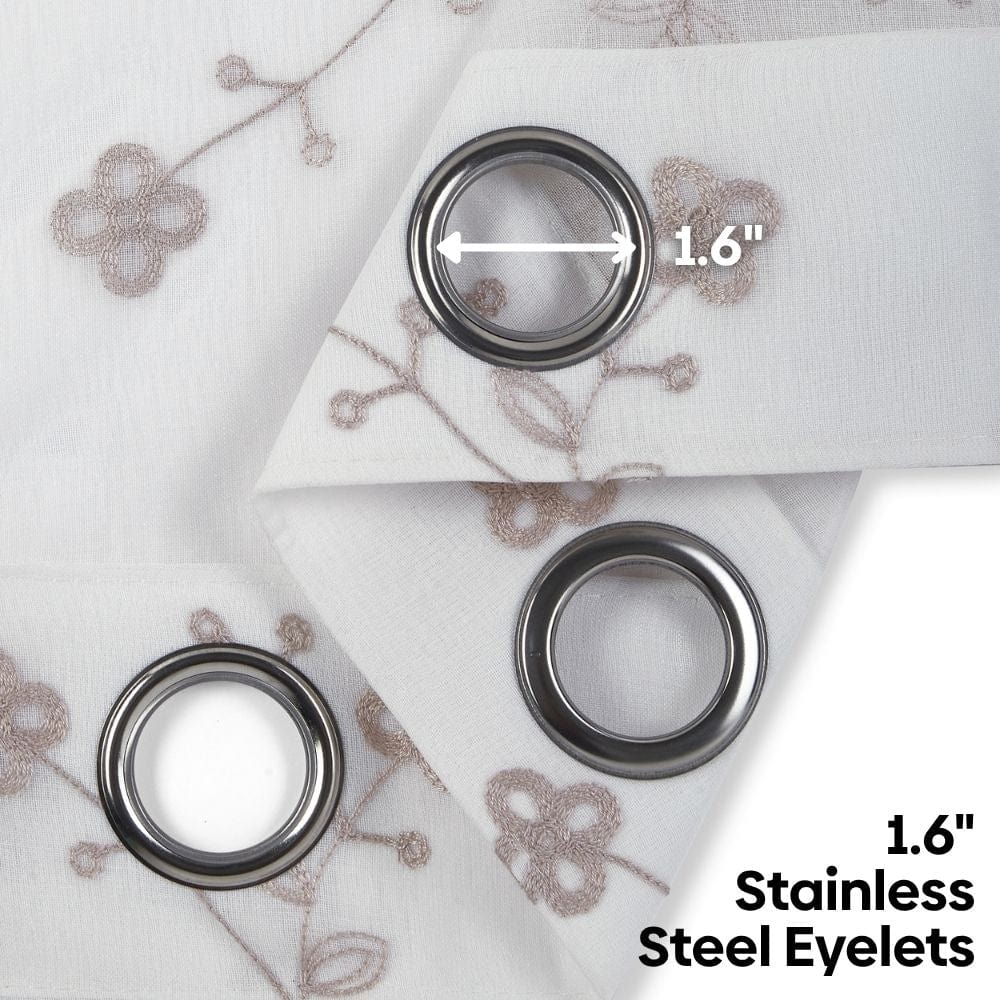 Dewdrop Vine Curtain Set, Mist