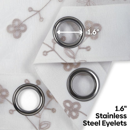 Dewdrop Vine Curtain Set, Mist