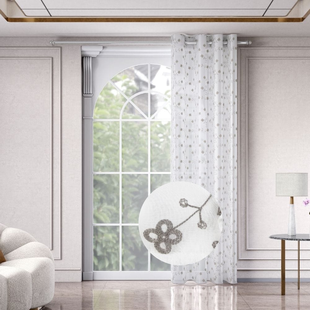 Dewdrop Vine Curtain Set, Blush