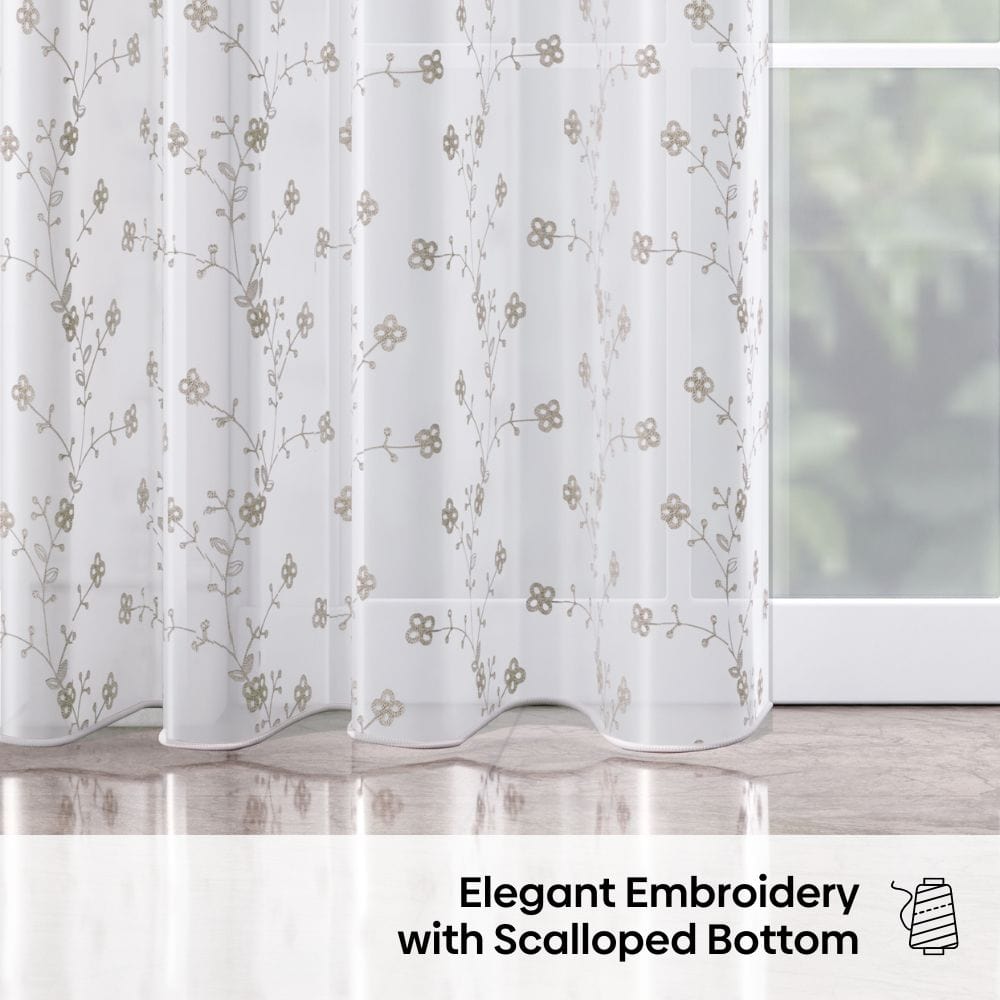 Dewdrop Vine Curtain Set, Blush