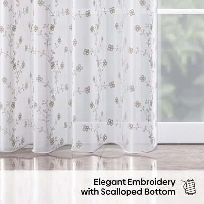 Dewdrop Vine Curtain Set, Blush
