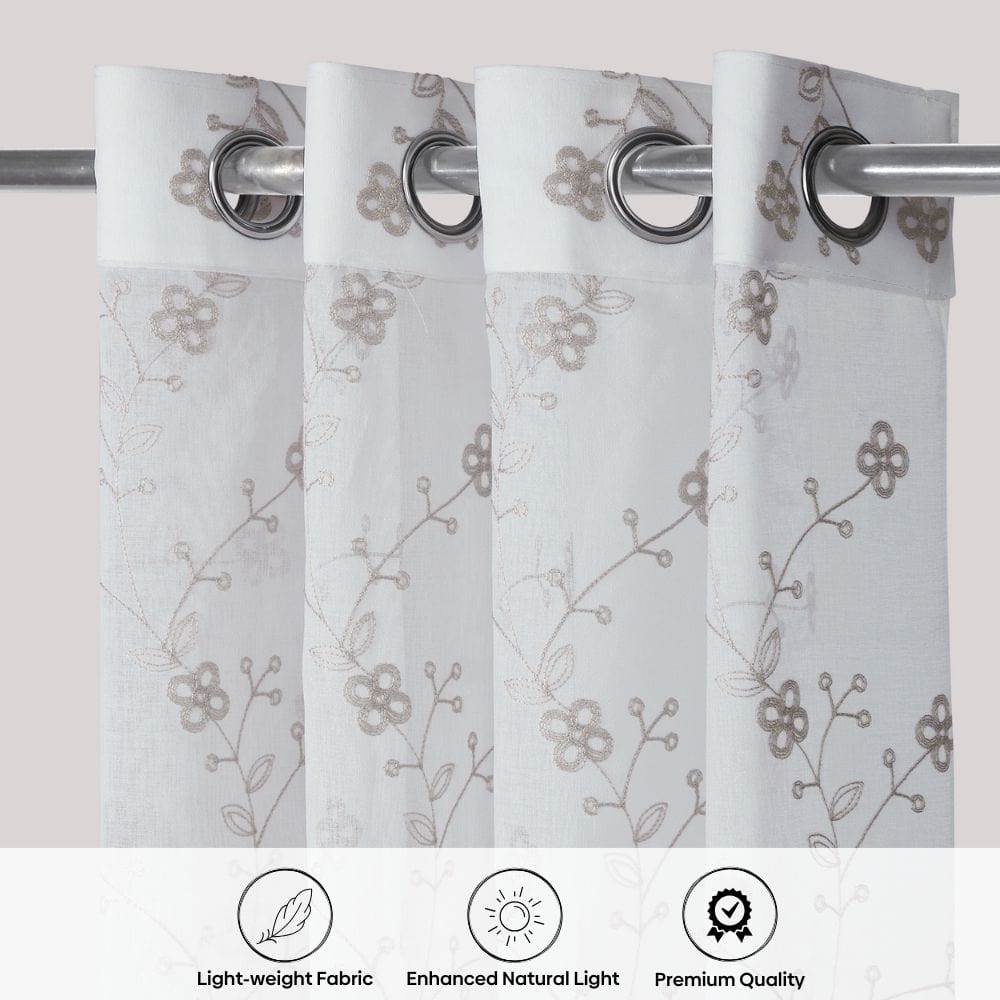 Dewdrop Vine Curtain Set, Blush