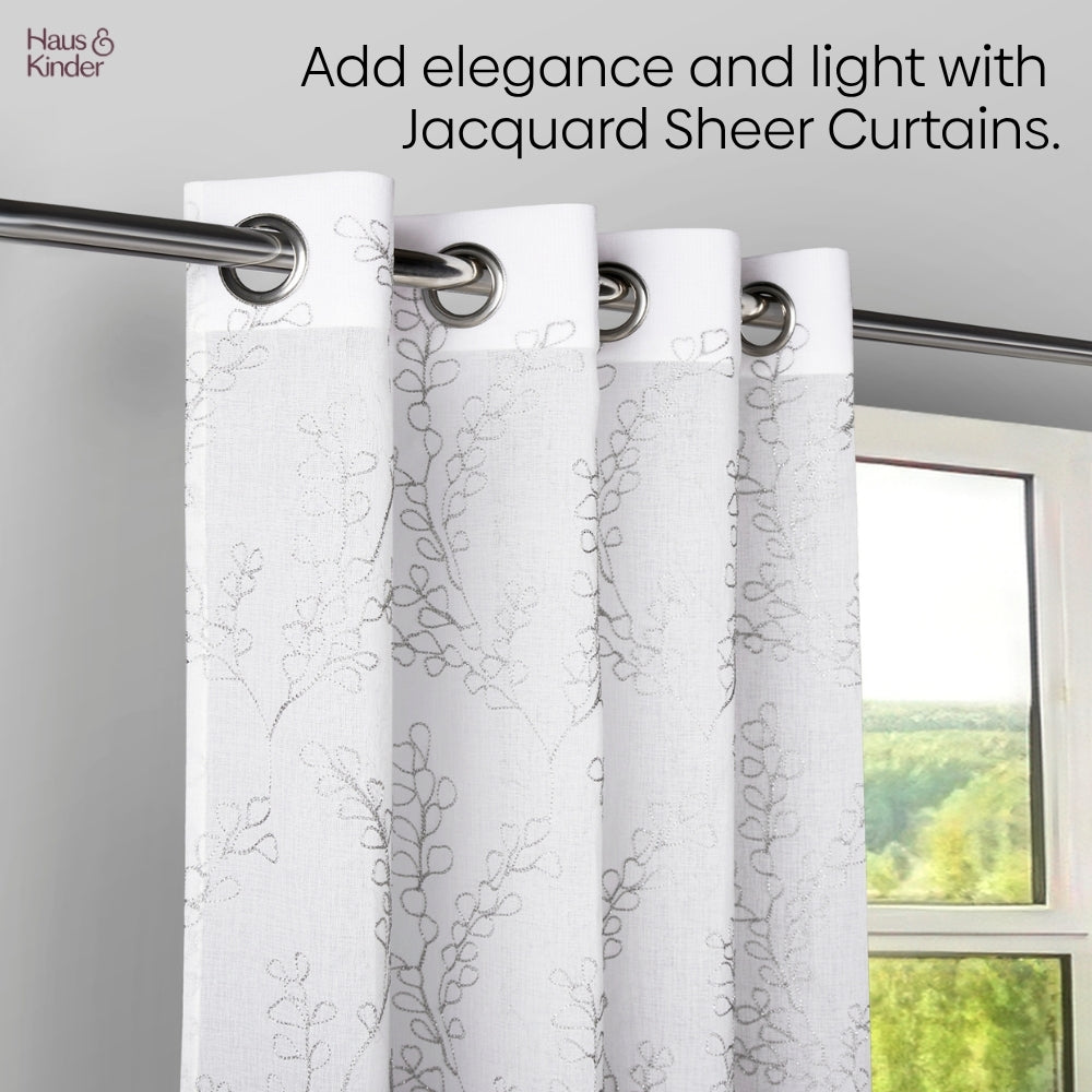 Polyester Embroidery Door Curtain Sketch Vine, Grey