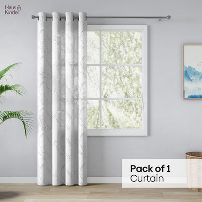 Polyester Embroidery Door Curtain Sketch Vine, Grey