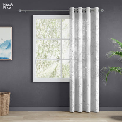 Polyester Embroidery Door Curtain Sketch Vine, Grey