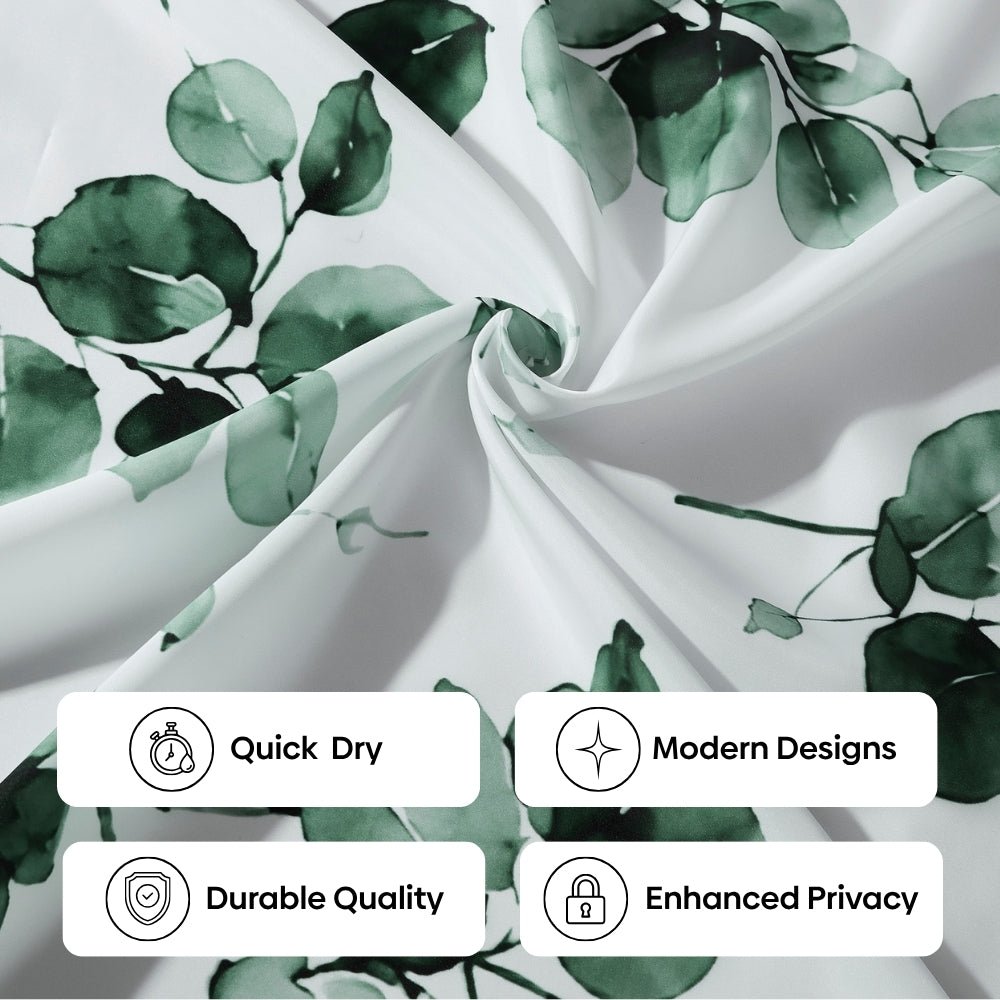 Shower Printed Curtain Botanical Harmony Pack Of 1, Green - Shower Curtains | haus & kinder