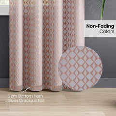 Jacquard Sheer Luxe Diamond Pack Of 1 Curtain, Blush - Jacquard & Sheer | haus & kinder