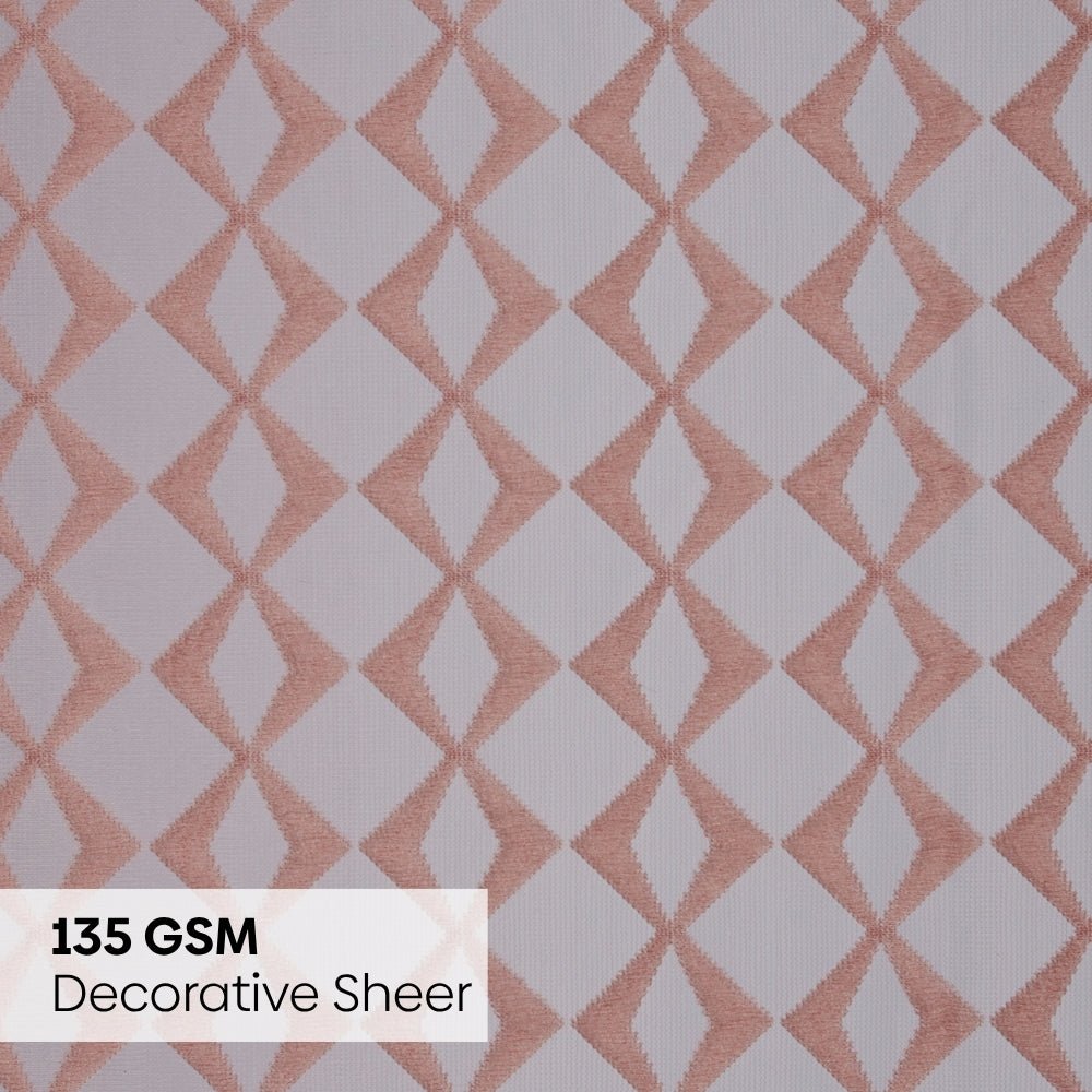 Jacquard Sheer Luxe Diamond Pack Of 1 Curtain, Blush - Jacquard & Sheer | haus & kinder