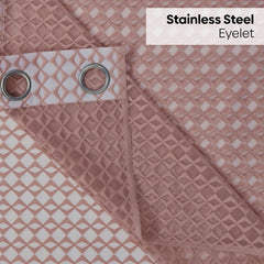 Jacquard Sheer Luxe Diamond Pack Of 1 Curtain, Blush - Jacquard & Sheer | haus & kinder