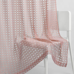 Jacquard Sheer Luxe Diamond Pack Of 1 Curtain, Blush - Jacquard & Sheer | haus & kinder