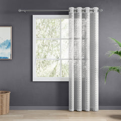 Jacquard Sheer Luxe Diamond Pack Of 1 Curtain, White - Jacquard & Sheer | haus & kinder