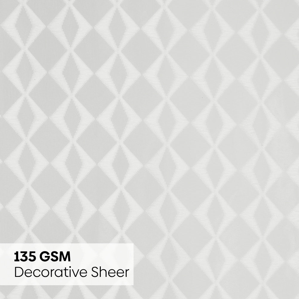 Jacquard Sheer Luxe Diamond Pack Of 1 Curtain, White - Jacquard & Sheer | haus & kinder