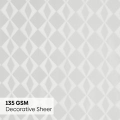 Jacquard Sheer Luxe Diamond Pack Of 1 Curtain, White - Jacquard & Sheer | haus & kinder