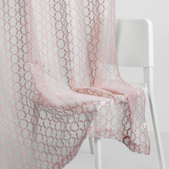 Jacquard Sheer Luxe Quatrefoil Pack Of 1 Curtain, Blush - Jacquard & Sheer | haus & kinder