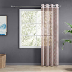 Jacquard Sheer Luxe Quatrefoil Pack Of 1 Curtain, Blush - Jacquard & Sheer | haus & kinder