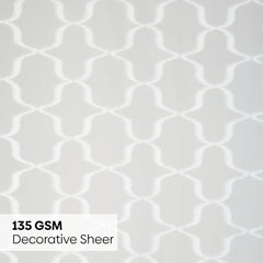 Jacquard Sheer Luxe Quatrefoil Pack Of 1 Curtain, White - Jacquard & Sheer | haus & kinder
