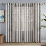 Serene Botanical Jacquard Room Darkening & Sheer Pack of 4 Door Curtains, Beige - Jacquard & Sheer | haus & kinder