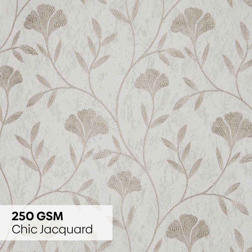 Serene Botanical Jacquard Room Darkening & Sheer Pack of 4 Door Curtains, Beige - Jacquard & Sheer | haus & kinder