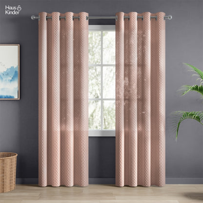 Polyester Jacquard  Curtains Warm Weave, Blush