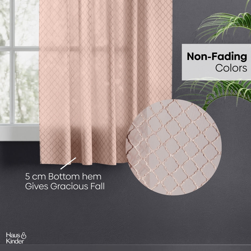Polyester Jacquard  Window Curtains Warm Weave, Blush