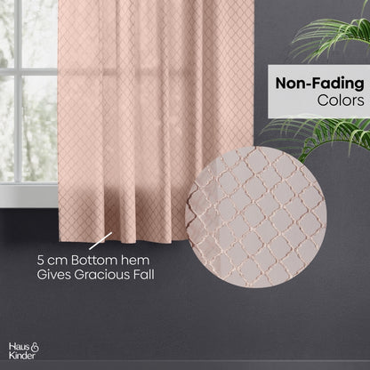 Polyester Jacquard  Window Curtains Warm Weave, Blush