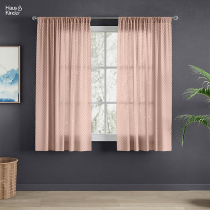 Polyester Jacquard  Window Curtains Warm Weave, Blush