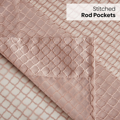 Polyester Jacquard  Window Curtains Warm Weave, Blush