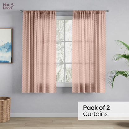 Polyester Jacquard  Window Curtains Warm Weave, Blush
