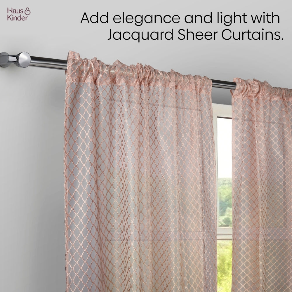 Polyester Jacquard  Window Curtains Warm Weave, Blush