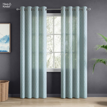 Polyester Jacquard  Door Curtains Misty Weave, Teal