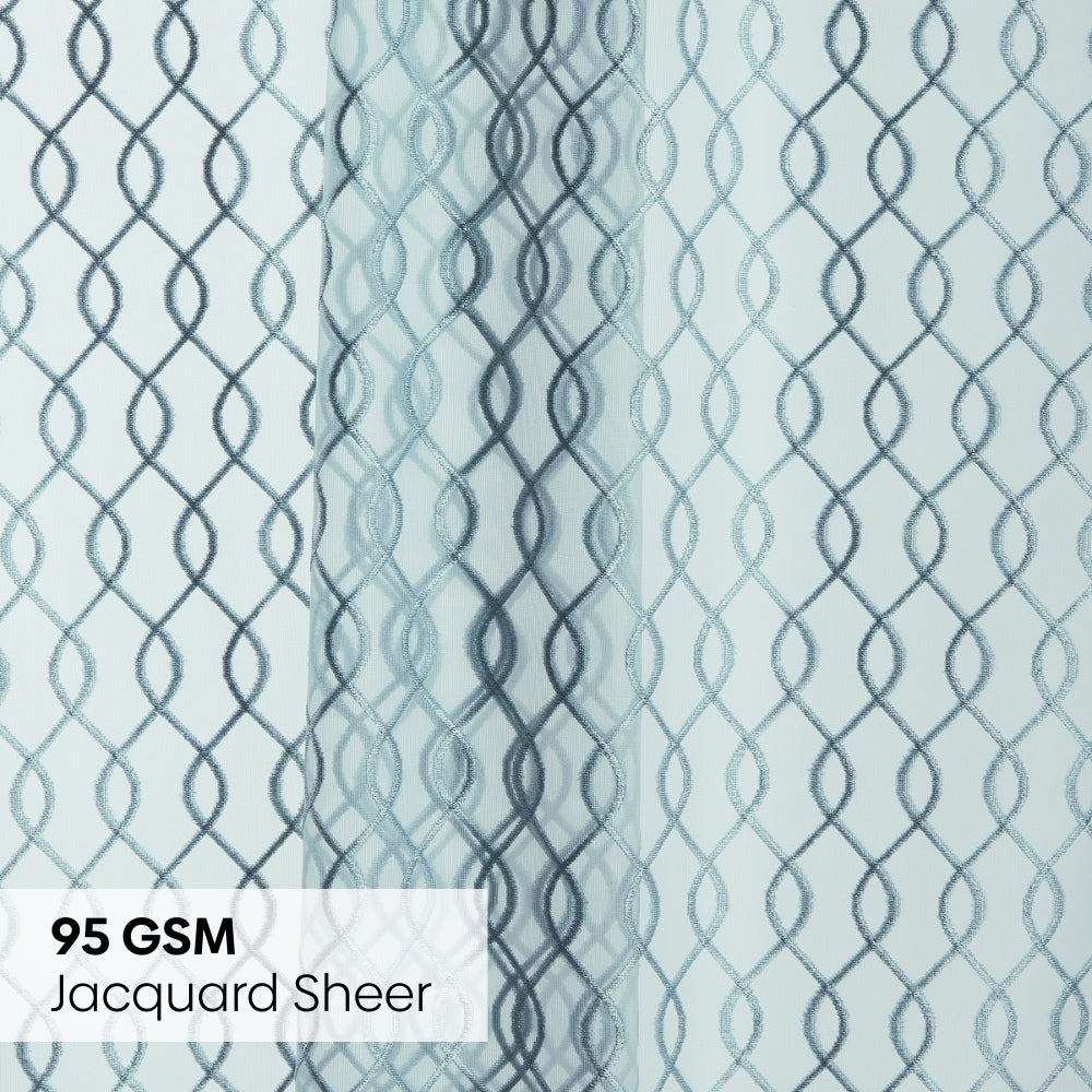 Polyester Jacquard  Curtains Misty Weave, Teal