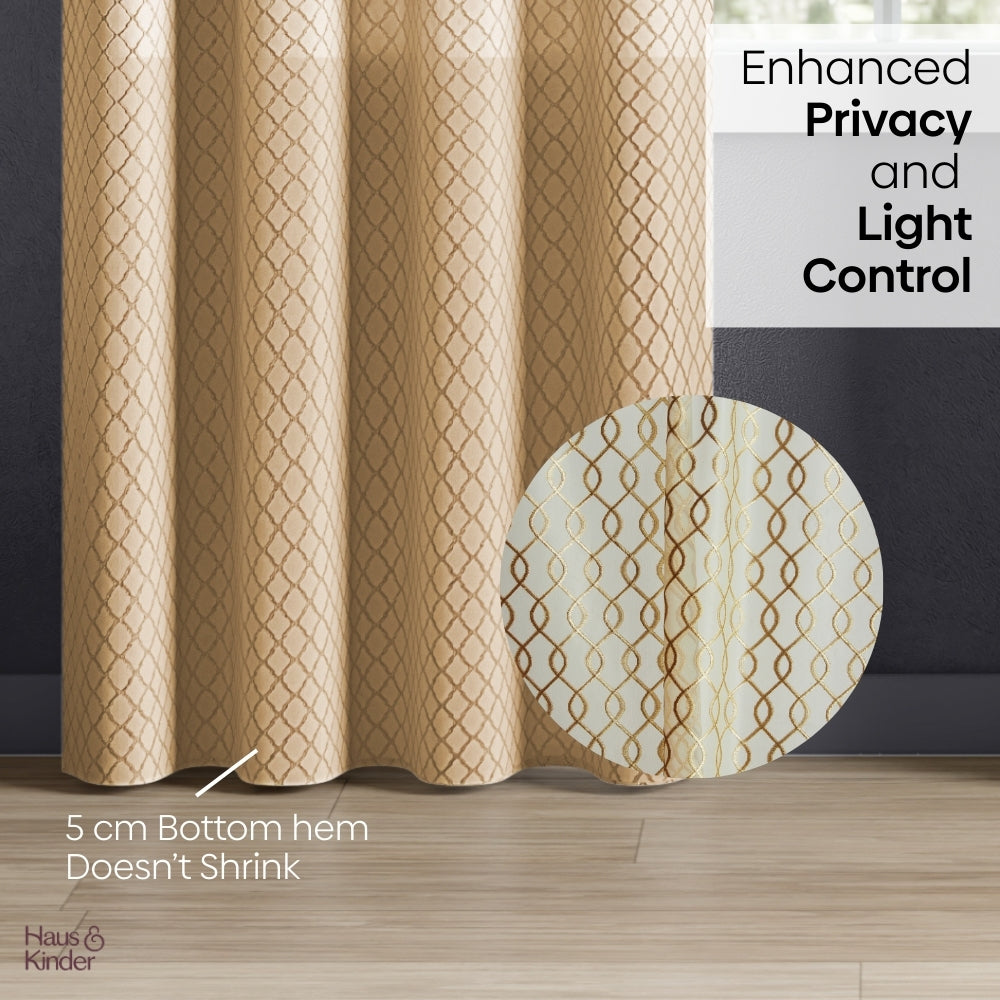 Polyester Jacquard  Curtains Sandstone Weave, Gold