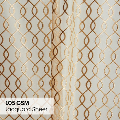 Polyester Jacquard  Window Curtains Sandstone Weave, Gold