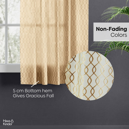 Polyester Jacquard  Window Curtains Sandstone Weave, Gold