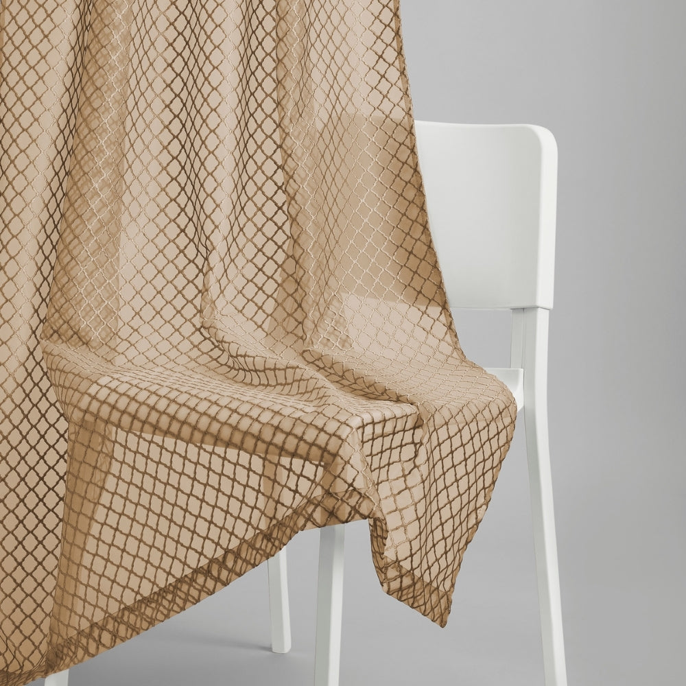 Polyester Jacquard  Window Curtains Sandstone Weave, Gold